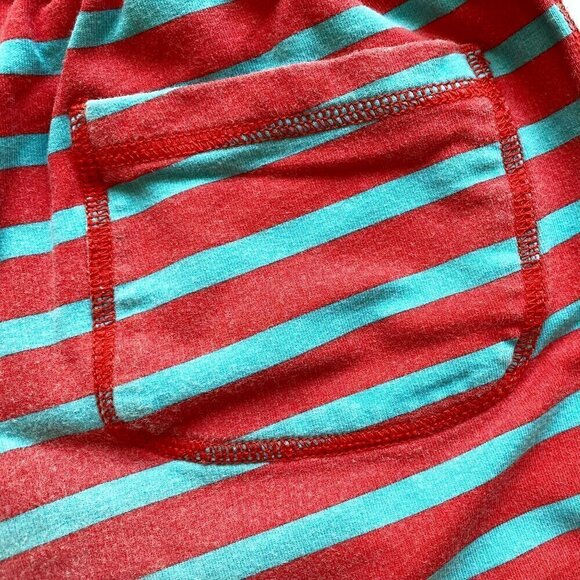 Mini Boden Girls Jersey Shorts 3" Inseam Elastic Waist Red Blue Striped Active - Picture 4 of 8